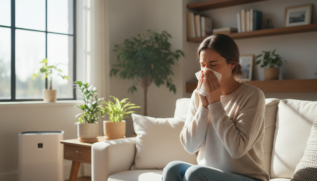 Clean carpets improving indoor air quality and reducing allergy symptoms