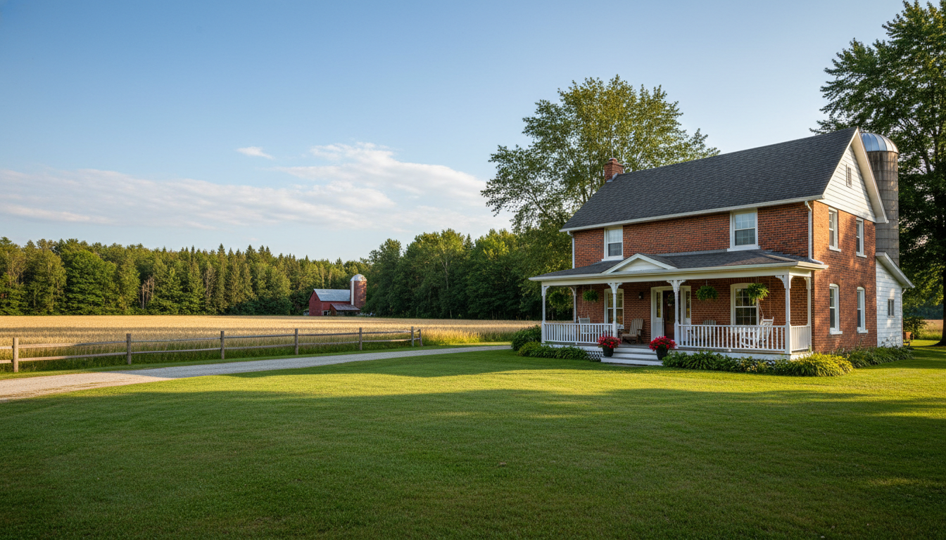 Professional carpet cleaning service arriving at a rural West Nipissing farmhouse property