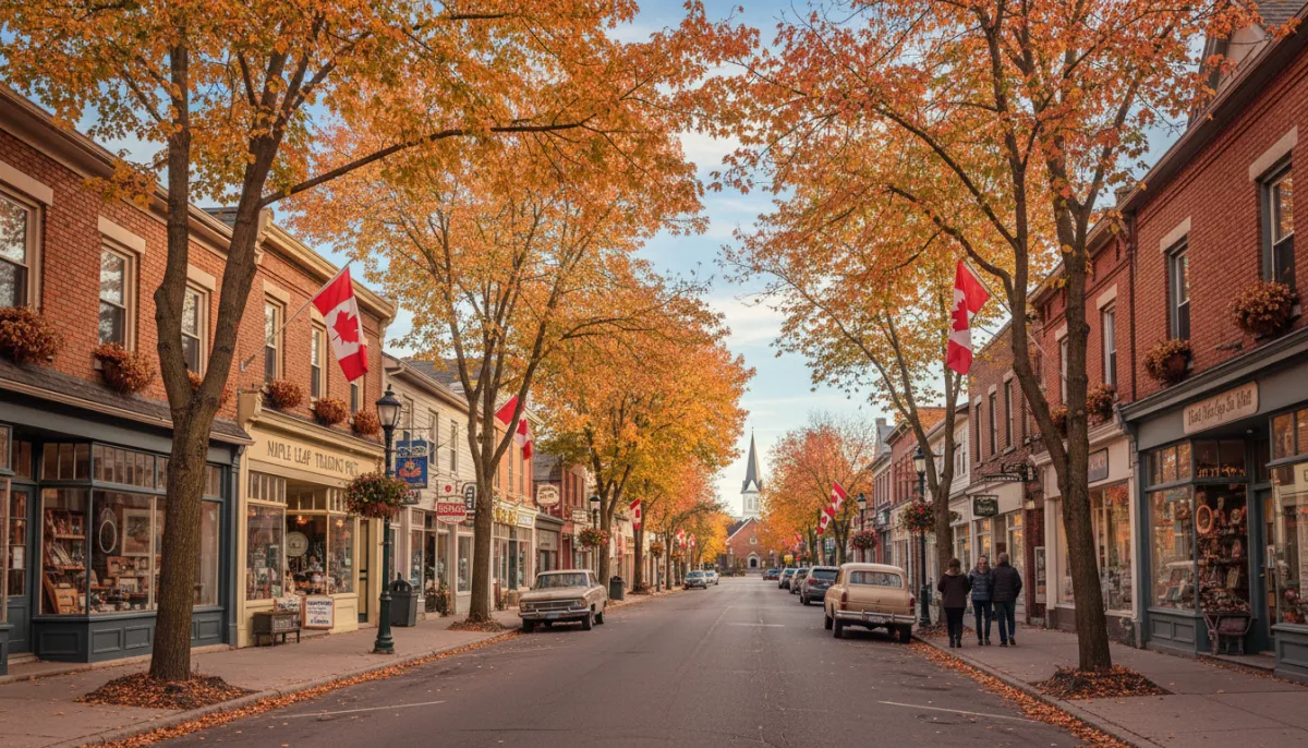 Main Street businesses in the Town of Mattawa Ontario along Highway 17 near the Ottawa River