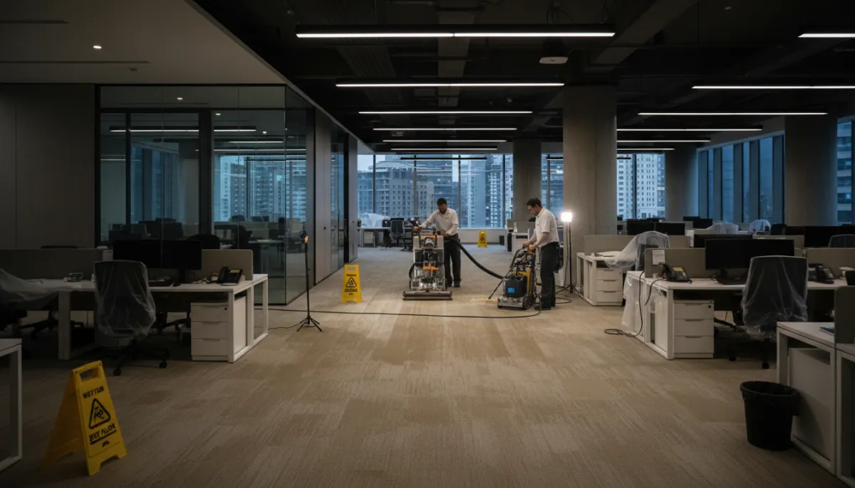 Truck-mounted commercial carpet cleaning equipment servicing a Mattawa Ontario business